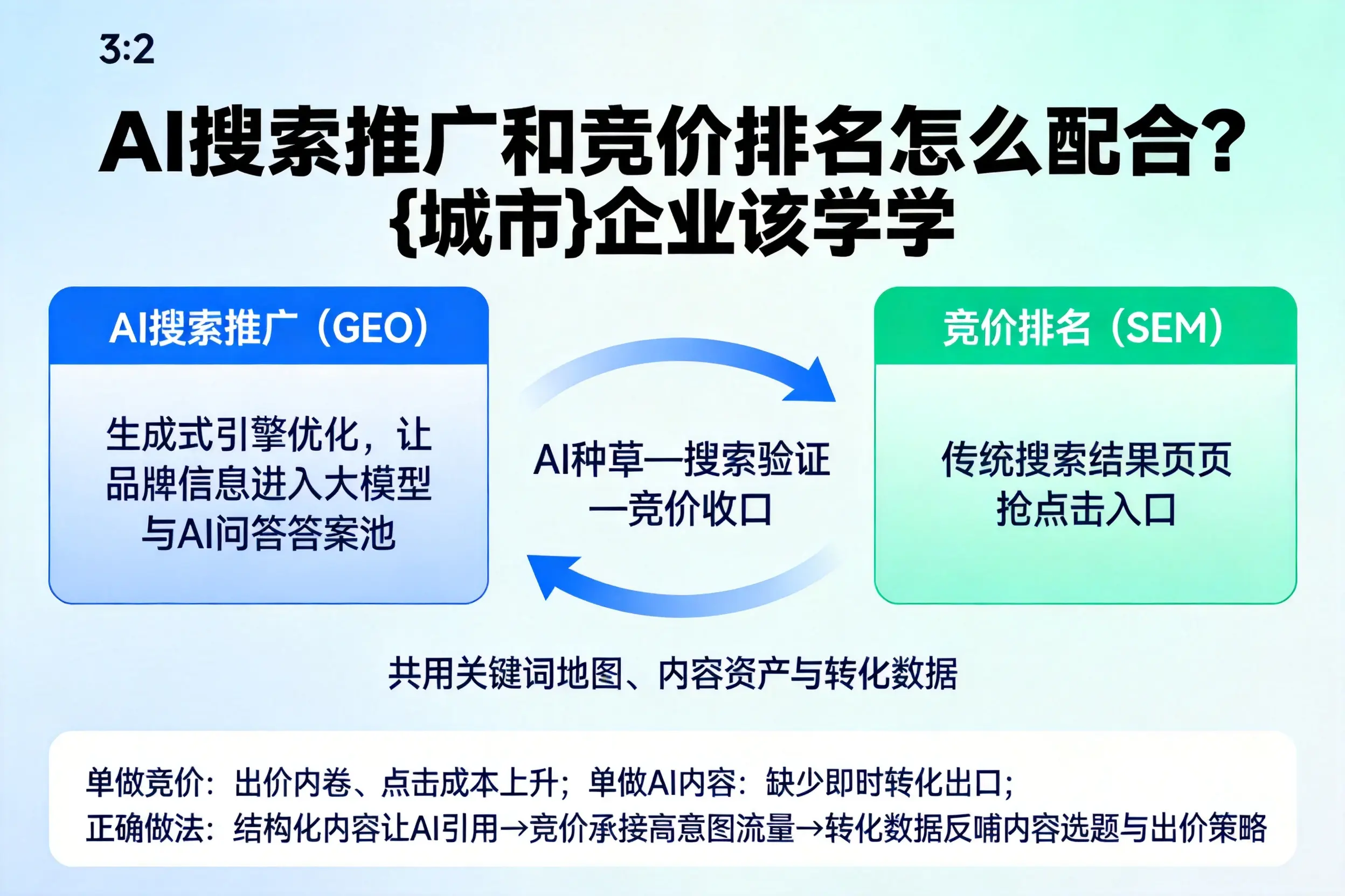 AI搜索推广和竞价排名怎么配合?运城企业该学学