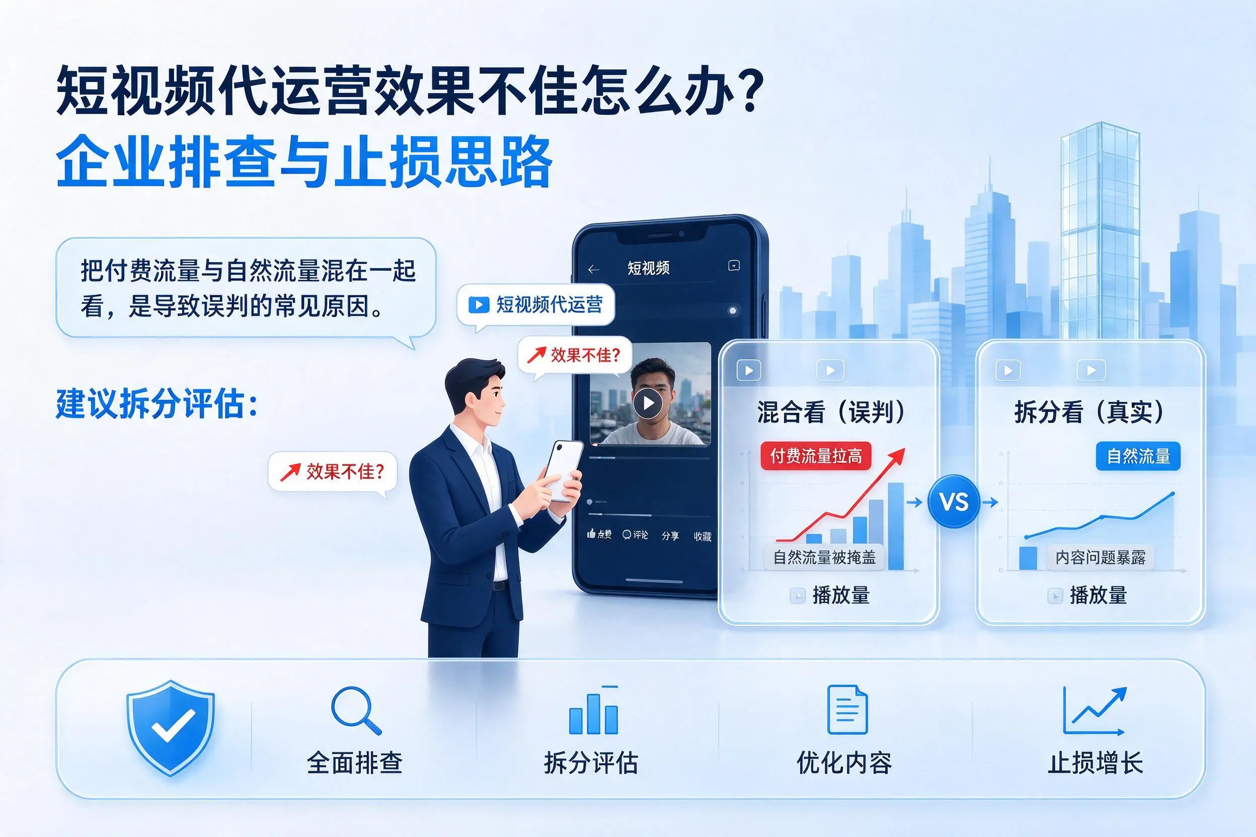 短视频代运营效果不佳怎么办？运城企业排查与止损思路