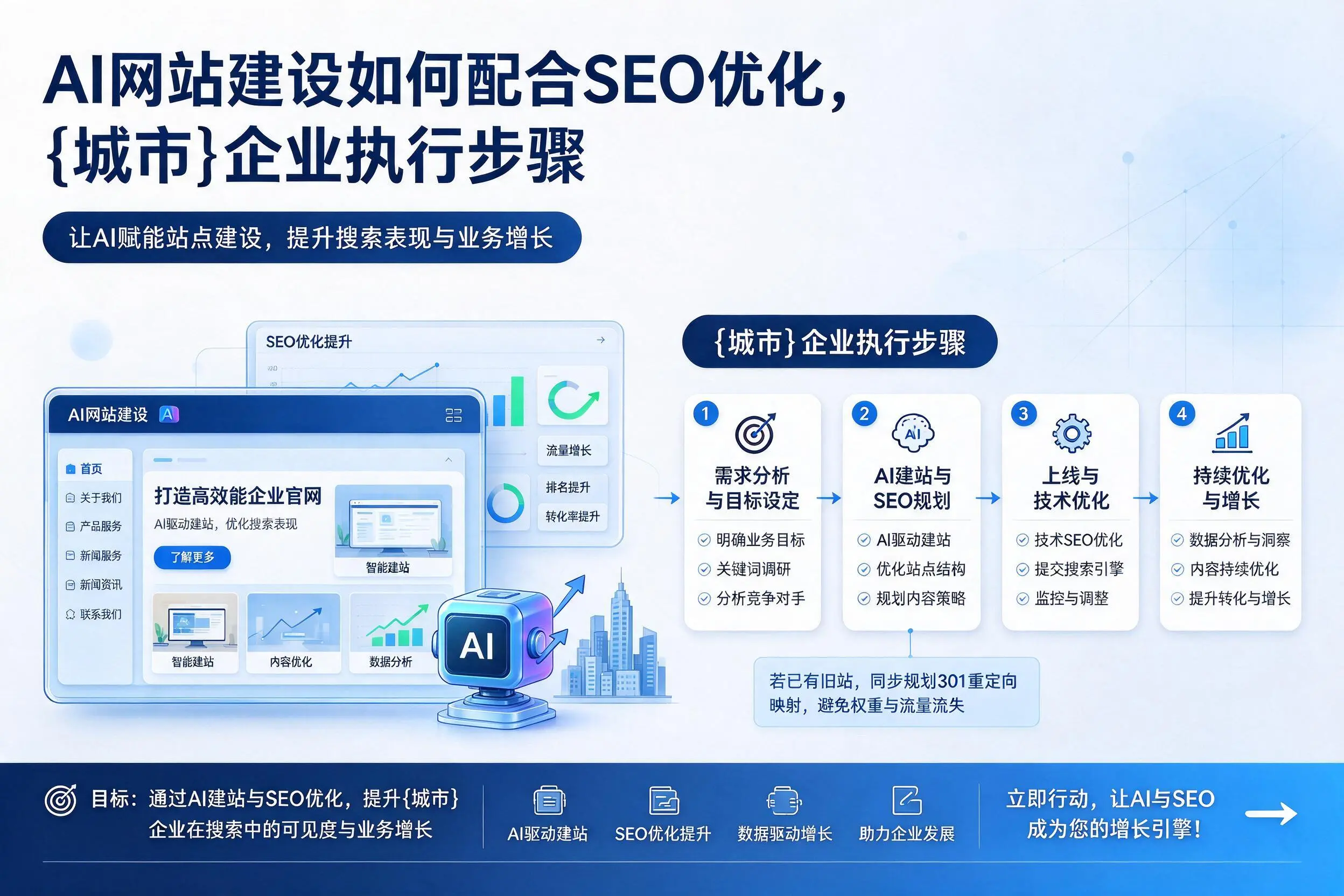 AI网站建设如何配合SEO优化,运城企业执行步骤