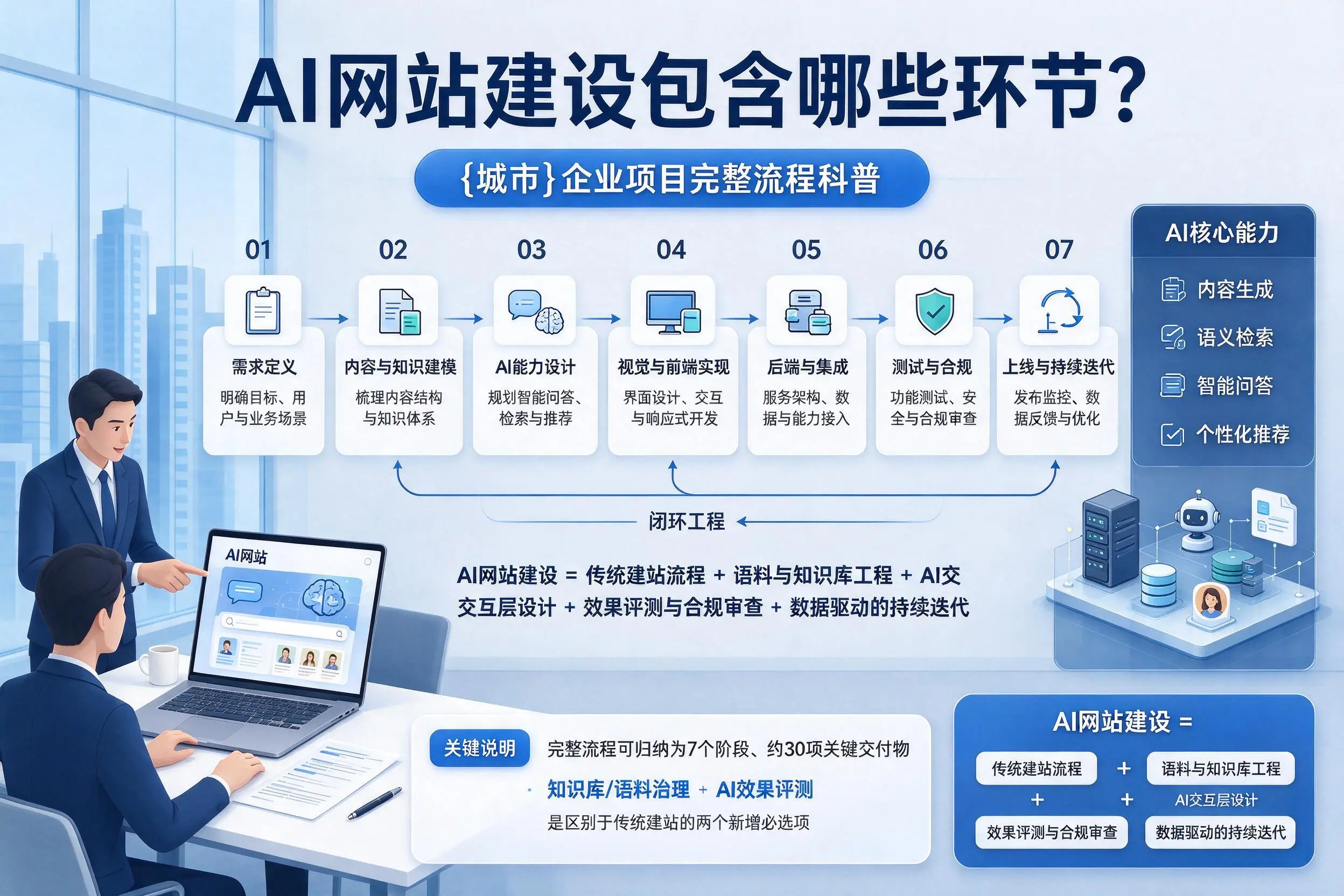 AI网站建设包含哪些环节?运城企业项目完整流程科普