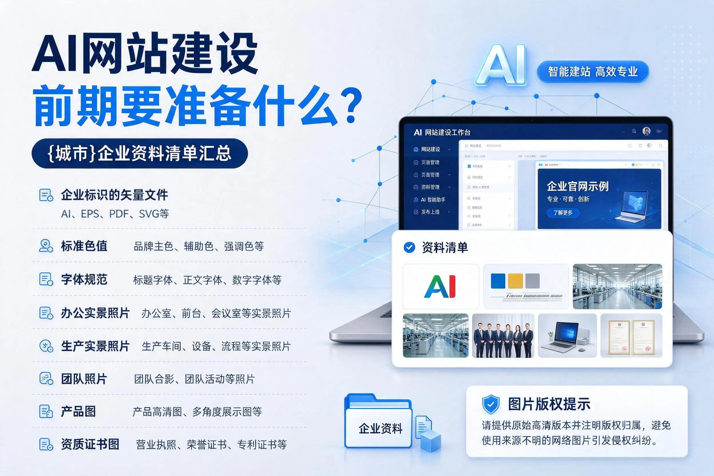 AI网站建设前期要准备什么?运城企业资料清单汇总