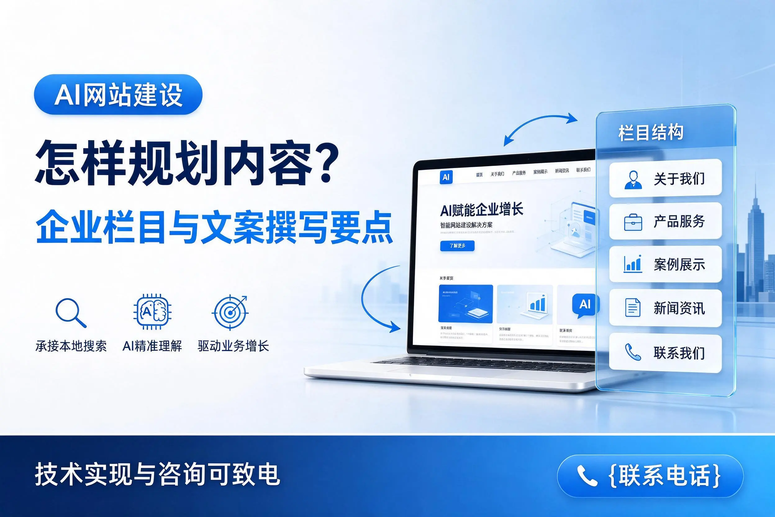 AI网站建设怎样规划内容?运城企业栏目与文案撰写要点