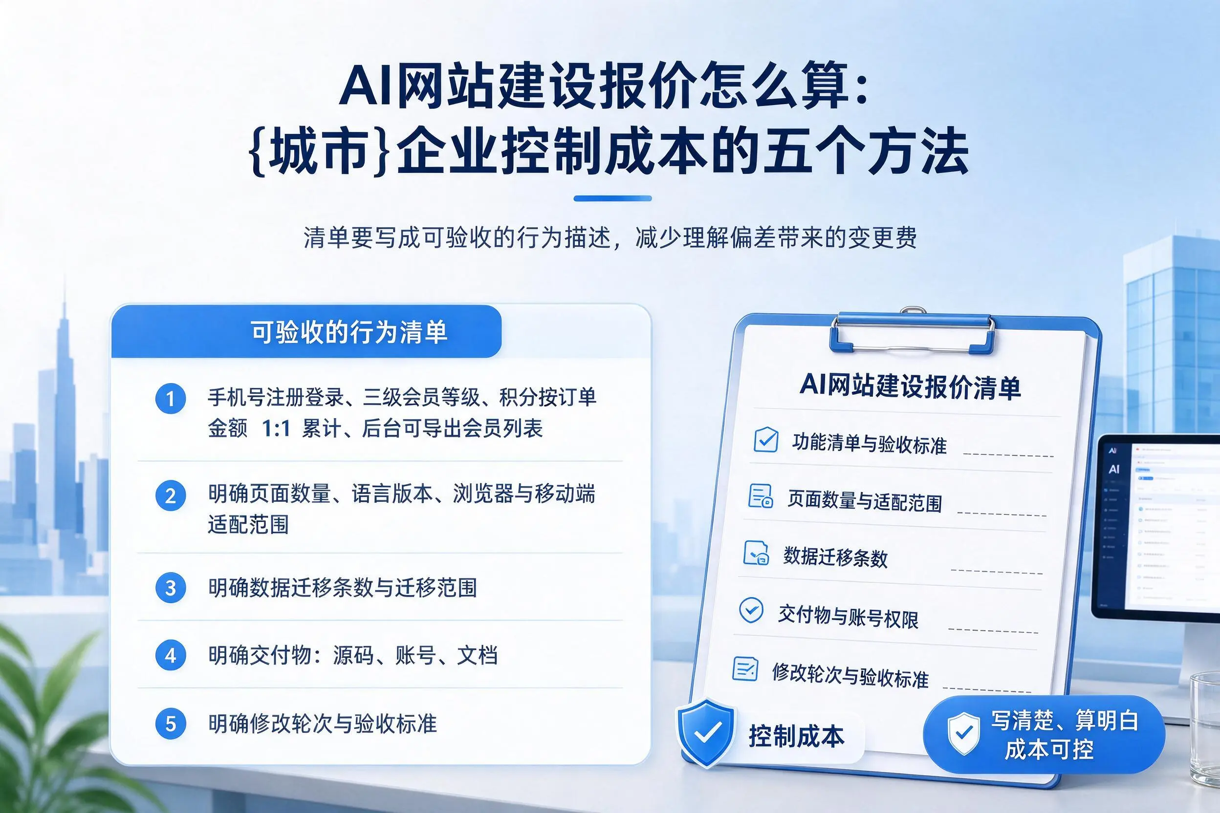 AI网站建设报价怎么算:运城企业控制成本的五个方法
